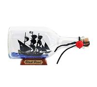 NAUTIMALL Black Pearl Caribbean Pirate Model Ship in a Bottle Glass Ornament Table top Nautical Home Decoration Mayflower USS Constitution USCG Eagle Gift for boy (Black Pearl 9”)