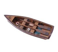 NAUTIMALL Handcrafted Wooden Rowboat Model with Oars, Vintage Decorative Miniature Boat for Home Decor, Nautical Gift, and Collectibles, Miniature Canoe Nautical Sailboat Decor