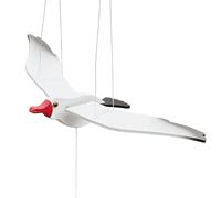 NAUTIMALL Wooden Flying Seagull Decorative Hanging Mobile Nautical Ornament Nursery Room Bird Drop for Patio Balcony Wedding Party(14")