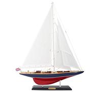 NAUTIMALL Wooden Sailboat Decor Ship Model 28" Endeavour America's Cup Scale Yacht Replica Nautical Home Accents