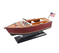 NAUTIMALL Wooden Speedboat Model, 10 Inch Classic Runabout Boat Decor