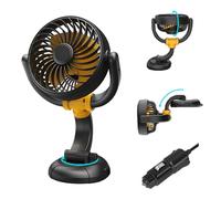 Nauttxon 12v fan for Car Dashboard - Adjustable 12 volt Car Fan - 3 Speed Control Cigarette Lighter Powered for Dashboard SUV RV Truck Sedan - 12v Single