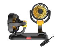 Nauttxon 12V Fan for Car Dashboard- Cigarette Lighter - 180° Up Down 360 ° Rotatable - 2 Speed Wind Car Cooling Fan for SUV RV Truck Boat - 12V Dual
