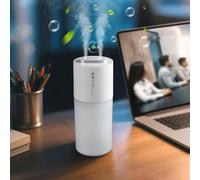 Nauttxon 400ml Dual-spray Mini Humidifier for Desk - Portable Rechargeable Personal Desktop Humidifiers for Office Car Travel Plants Bedroom Baby, Auto Shut-Off, 2 Mist Modes, Super Quiet