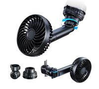 Nauttxon 5000mAh Battery Powered Fan for Car Windshield Sunroof Dashboard Headrest - Portable Car Cooling Fan with 2 Detachable Bases for SUV Van RV Pickup Truck Camping Desk Kitchen Home