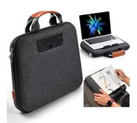 Nauttxon Hard Laptop Case 14 Inch, 2 In 1 Laptop Bag Lap Desk with Stopper and Book Clip, Shockproof Waterproof Computer Sleeve with Handle Compatible with MacBook HP Dell Lenovo and More - Black