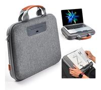 Nauttxon Hard Laptop Case 14 Inch, 2 in 1 Laptop Sleeve Lap Desk with Stopper and Book Clip, Shockproof Waterproof Computer Bag with Handle Compatible with MacBook HP Dell Lenovo ASUS and More - Gray