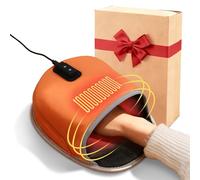 Nauttxon Heated Mouse Pad Hand Warmer - Dual-Sided Heating USB Heated Mouse Pad - 3 Temperature & Timer Settings Lether Surface Mouse Hand Warmer - Gift for Office Work Home Gaming - Orange