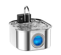 NautyPaws Wireless Cat Water Fountain，[Rechargeable & Faucet ] Stainless Steel Battery Operated Cat Water Fountain, 108oz/ 3.2l Automatic Cordless Cat Fountain -Dog Fountain with 4200 Mah Battery