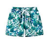 NautySaurs Boys Swimming Trunks Toddler Children Beach Shorts Thin Swimsuit Hawaii Board Shorts for Big Kids (Green Leaves, 2-3 Years)