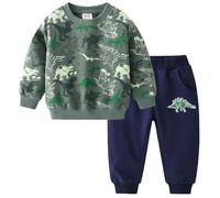 NautySaurs Toddler Boys Clothes Sets Kids Printed Sweatshirt and Pants Set Spring Fall Outfits (4-5 Years, C-camouflage)
