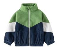 NautySaurs Toddler Boys Fleece Jacket Spring Fall Lightweight Coat Printed Full Zipper Outerwear (4-5 Years, Green-navy)