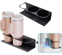 NAUXIU 2 Pack Strong Magnetic Spice Rack for Refrigerator, Magnetic Cup Storage Rack, Water Bottle Organizer for Stanley, Space Saving for Magnetic Shelf for Fridge