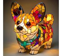 NAUXIU Dog Lamps,Stained Resin Corgi Lamp,Glow Buddy Dog Lamp,3D Dogs Series Art Decor Table Night Light,Cute Puppy Themed LED Night Light, Vintage Home Decor,Fun Gift for Dog Lover