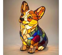 NAUXIU Dog Lamps,Stained Resin Corgi Lamp,Glow Buddy Dog Lamp,3D Dogs Series Art Decor Table Night Light,Cute Puppy Themed LED Night Light, Vintage Home Decor,Fun Gift for Dog Lover