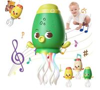 NAUXIU Electric Dancing Octopus Toy, Crawling Dancing Automatic Obstacle Avoidance Octopus Sensor Toy, Creative Magic Crazy 8-Leg Action Obstacle with LED Lights & Music, Self-Navigating