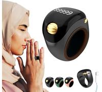NAUXIU Electronic Tasbih Finger Counter, OLED Digital Tasbeeh Finger Counter Muslims Islamic Prayer Smart Rings Unisex Azan Alarm Clock Finger Counter Reminder Pray Trackers,Prayer Ring