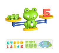 NAUXIU Frog Balance Game,Plastic Balance Scale Kindergarten Math Games with Frog,Mathematics &Card &Numbers, Developmental Toy,Frog