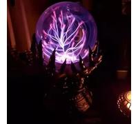 NAUXIU Glowing Witch Crystal Ball Halloween Decoration,Creative 7-Color Gradient Magic Skull Fingers Night Lights, Fortune Telling Crystal Ball Desktop Ornaments for Living Room