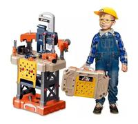 NAUXIU Kids Tool Bench STEM Engineering Playbench, Folding Kids Workbench Set with 78 Accessories, Electric Drill Toy & Tool Storage, Creative Construction Playset for Boys Girls Ages 3-5
