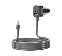 NAUXIU Mini DC Power Cable Cigarette Lighter with Digital Display USB/Type C Socket 10FT Starlink Mini Cable 12V-24V DC Car Power Cord for Star Link Cigarette Lighter Adapter 18AWG