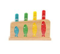 NAUXIU Po p-Up Toy - Colourful Wooden Sensory Toy For Boys and Girls -Early Learning for COLOUR and Toy an Recognition Cause Effect