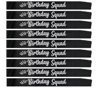NAUXIUDSJS Birthday Squad Sash Black for Women Men 16th 18th 21st 30th 40th 50th or Any Other Bday Party Supplies Decorations