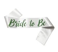 NAUXIUDSJS White with Green Letters Bride to Be Sash, Bride Sash Bachelorette Party Bridal Shower Sashes Bachelor Decorations Just Married Gift Engaged Decor Accessories,White Green