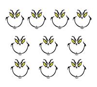NAUZE 10 Sheet Grinch Stickers for Ornaments Cartoon Window Double-Side Sticker Grinch Fence Peeker Decoration for Outdoor Christmas Party Decorations (Green)