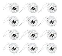 NAUZE 12 Pieces 1.6 Inch Mirror Disco Ball 50's 60's 70's Disco Party Hanging Disco Ball for DJ Light Effect Disco Party Home Decoration