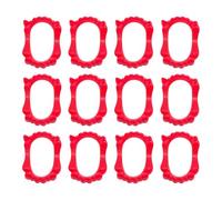 NAUZE 12Pieces Halloween Plastic Vampire Teeth Red Fake Fangs Halloween Scary Props Vampire Monster Fake Teeth for Party Favors Costume Accessory