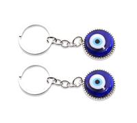 NAUZE 2Pcs Evil Eye Keychain Charm Lucky Eye Keychain Blue Turkish Amulet Pendant Keyring Jewelry for Car Key Purse Bag Backpack Accessories