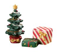 NAUZE 2Pieces Christmas Aquarium Decorations Resin Mini Present Box Christmas Tree Xmas Figurine Fish Tank Decoration Accessories for Home Craft