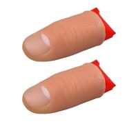 NAUZE 2Pieces Magic Trick Fingers Prank Toy with Red Silk Training Cloth Thumb Finger Soft Thumb Tips Stage Show Prop for Stage Bar Party Home Performance Street