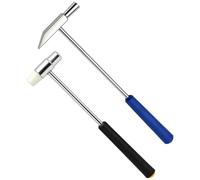 NAUZE 2Pieces Mini Hammer Dual Head Small Mallet Double Face Small Plastic Metal Hammer with Black and Blue Handle for Jewelry Watch Handcraft
