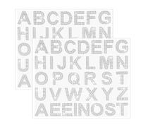 NAUZE 2Pieces Rhinestone Letter Iron-on Sticker Glitter Bling Alphabet Stickers DIY Repair Sew On Appliques for Clothing Jeans Caps