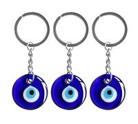 NAUZE 3 Pieces Evil Eye Keyring Blue Evil Eye Car Accessories Lucky Backpack Decoration Charm Pendant for Car Key Women Kid Purse Handbag