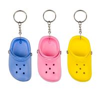 NAUZE 3 Pieces Mini Shoe Keyring Croc Shoe Keychain Cute Slipper Charm Keyring Bag Pendant for Key Ring Pendant Gift Fashionable Decorative