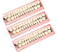 NAUZE 3 Sets Dental Acrylic Resin Denture Tooth Kit False Tooth Dental Denture Fake Teeth Upper and Lower Synthetic Polymer Resin Denture Teeth for Halloween Makeup Cosplay Horror Prop