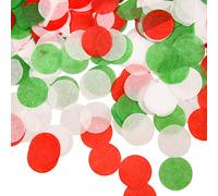 NAUZE 3000 Pieces Christmas Round Tissue Confetti Christmas Party Table Throwing Red Green White Round Paper Confetti for Christmas Party Decorations