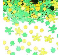 "NAUZE 30g St Patricks Day Confetti, Glitter Shiny Shamrock Leprechaun Disc Assorted Confetti for St Patricks Party, Irish Table Decoration Supplies"