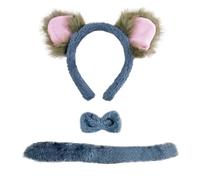 NAUZE 3pc Headband Bowtie Tail Unisex Headband Novelty Animal Koala Costume Props for Children Costume