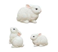 NAUZE 3Pieces Fish Tank Landscaping Ornaments Easter Cute Rabbit Animal Aquarium Decorations Resin Toy for Fish Shrimp Hiding Aquarium