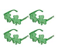NAUZE 4 Pairs St Patricks Day Shamrock Glasses, Irish Green Clover Shutter Glasses, Leprechaun Costume Accessories for Men Women Party Favors Supplies(4)