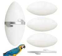 NAUZE 4 PCS Cuttlefish Bone(8-10cm) with 2Pcs Metal Holder Pet Birds Nutritional Supplementation Calcium Safety Chewing Cuddle Bone Pet Molar Toys for Birds Hamsters