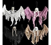 NAUZE 4 Pieces Halloween Hanging Skeleton Ghosts Decoration Hanging Grim Reapers Halloween Party Hanging Props Decoration