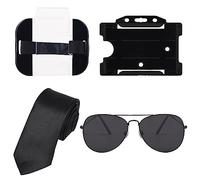 NAUZE 4 Pieces SIA License Badge Holder Set Arm Badge Holder Horizontal Badge Holder Sunglasses Tie for Security Warehouse Factory Staff Emergency Worker Doorman