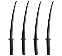 NAUZE 4Pcs Samurai Sword Model Toys Telescopic Plastic Katana with Quick Black Release Retractable Sword Comic Con Safe Dress Accessory Gift for Anime Fans