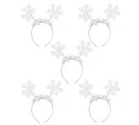 NAUZE 5 Pieces Christmas Snowflake Headband Glitter Headwear Christmas Head Boppers for Women Girl Christmas Hair Accessories