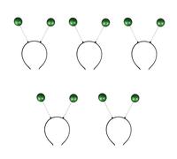 NAUZE 5 Pieces Green Head Boppers Martian Antenna Headband Boppers Balls Coloured Headband for Halloween Christmas Party Favor (Green)